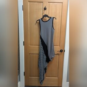 Gray and Black Asymmetrical Dress